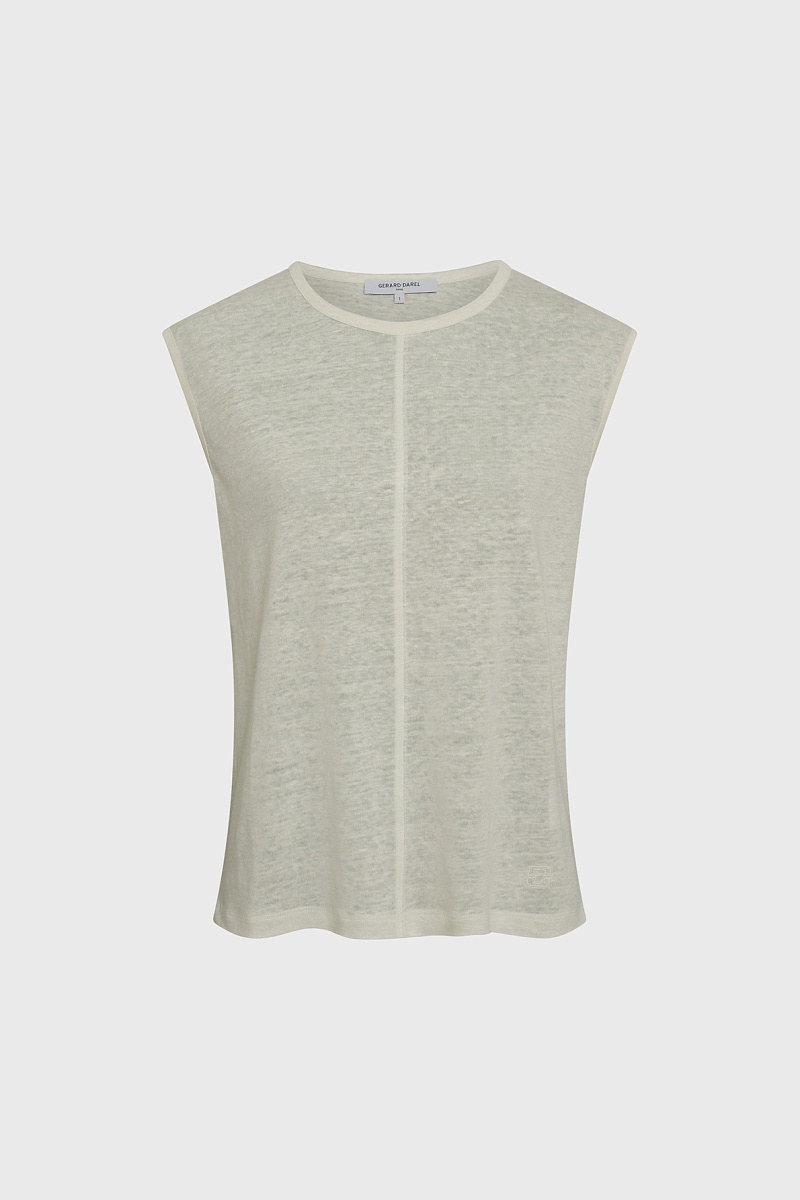 MICHELE - Белая льняная майка