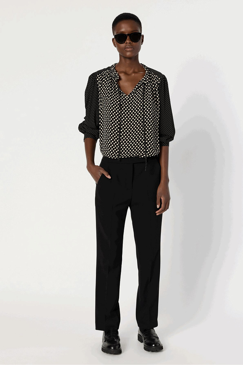 CORA - Костюмные брюки прямого кроя с эластичным поясом