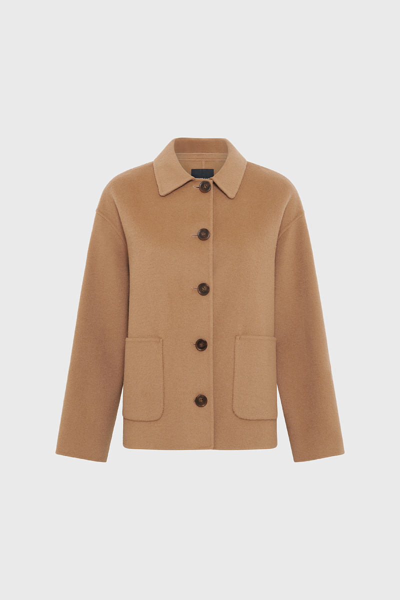 PERRINEA -  Короткое пальто из двусторонней шерсти в цвете кэмел