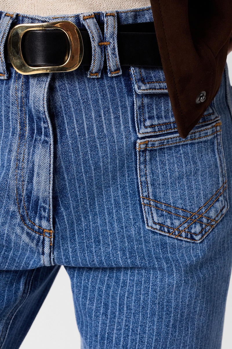 ANNA - Расклешенные джинсы в тонкую полоску