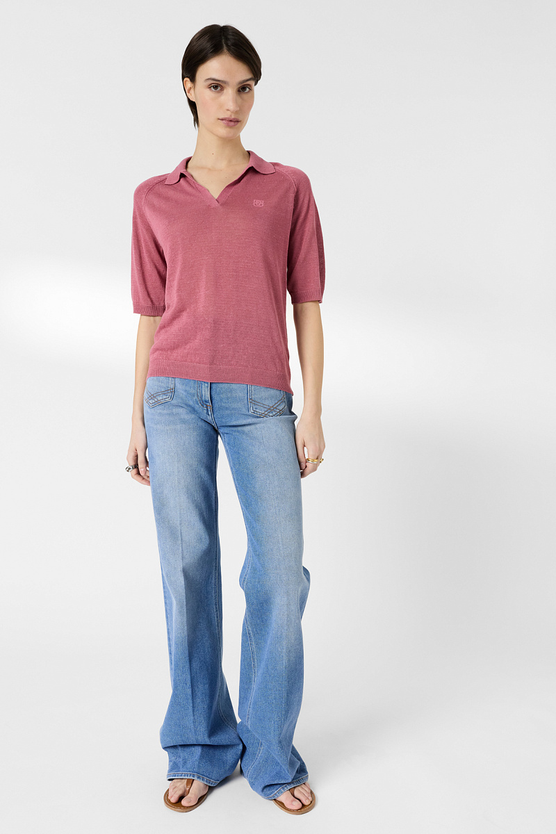 LOULA - Розовая рубашка-поло из трикотажа