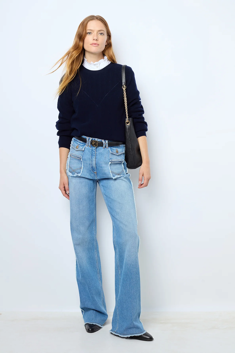 JANINE - Пуловер с круглым вырезом из тонкой шерсти