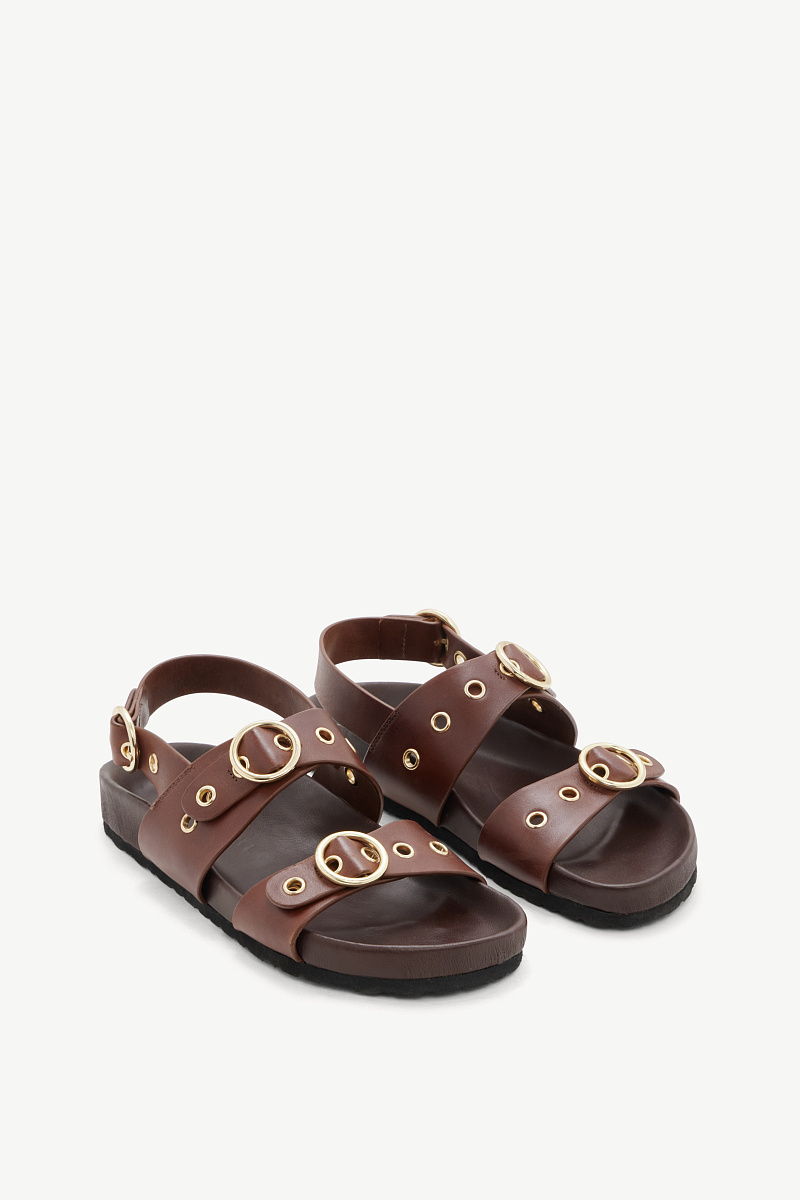 LIANA - Сандалии на плоской подошве из гладкой кожи