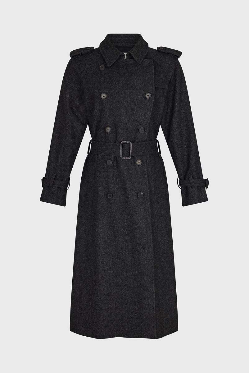 SERGE - Тренч с принтом "елочка"