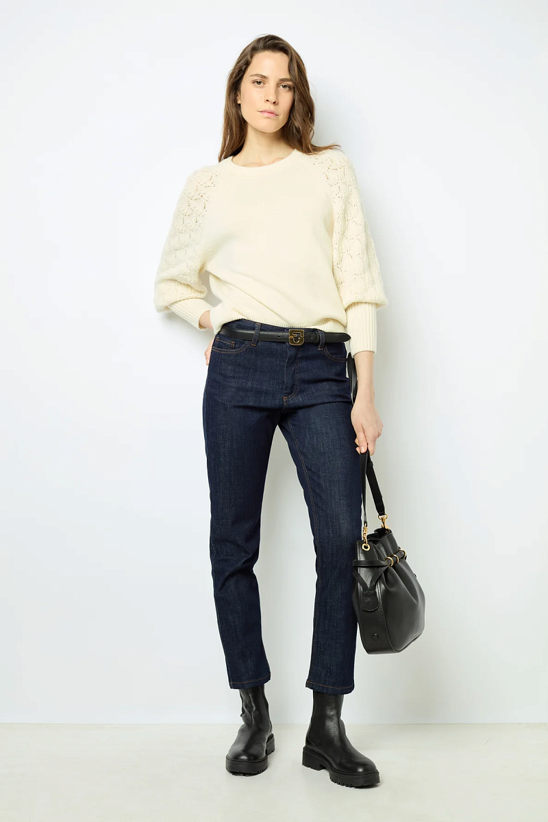 JOELYNE - Пуловер с рукавами ажурной вязки