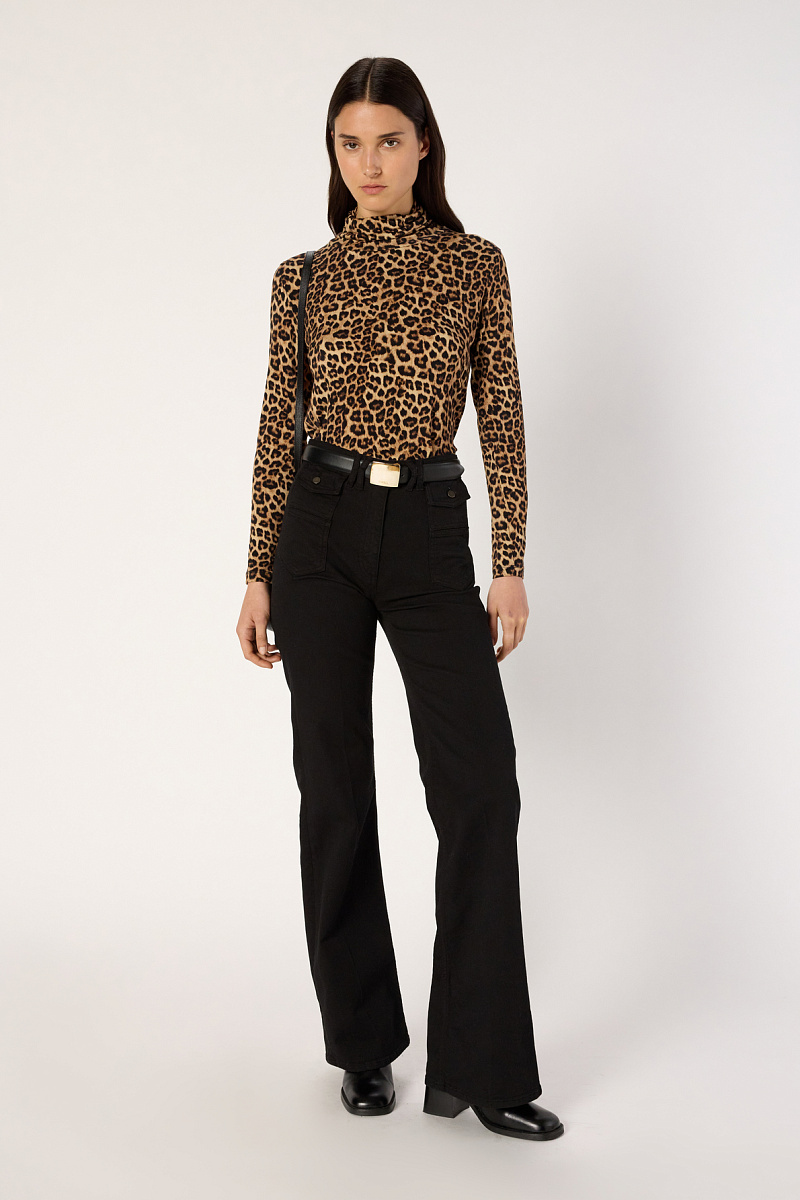 HELENE - Водолазка с леопардовым принтом