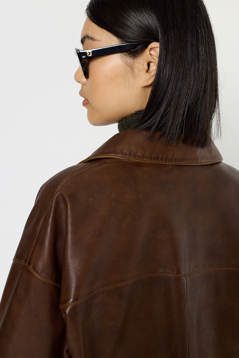 NICOLE - Кожаная куртка оверсайз
