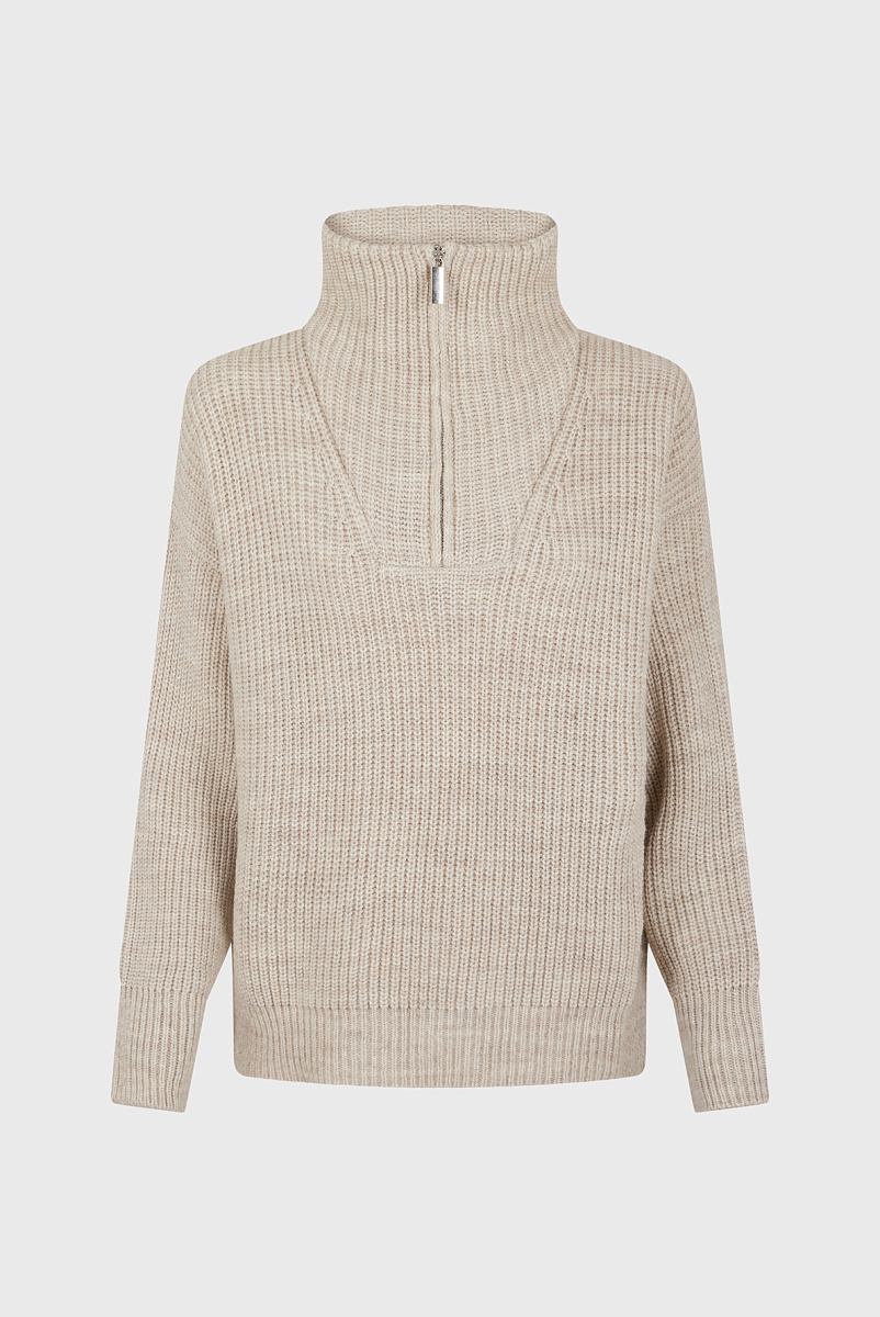 LORCA - Вязаный пуловер с воротником-стойкой на молнии