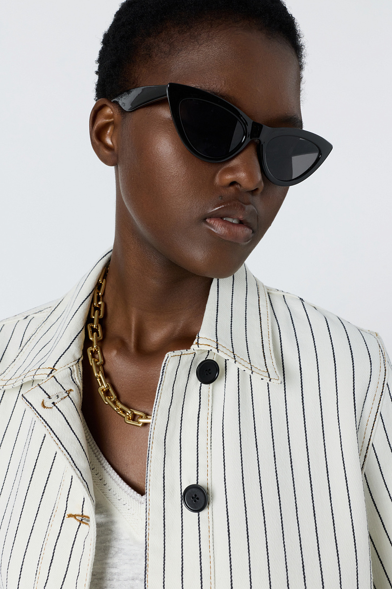 TAMEA - Белая джинсовая куртка в полоску