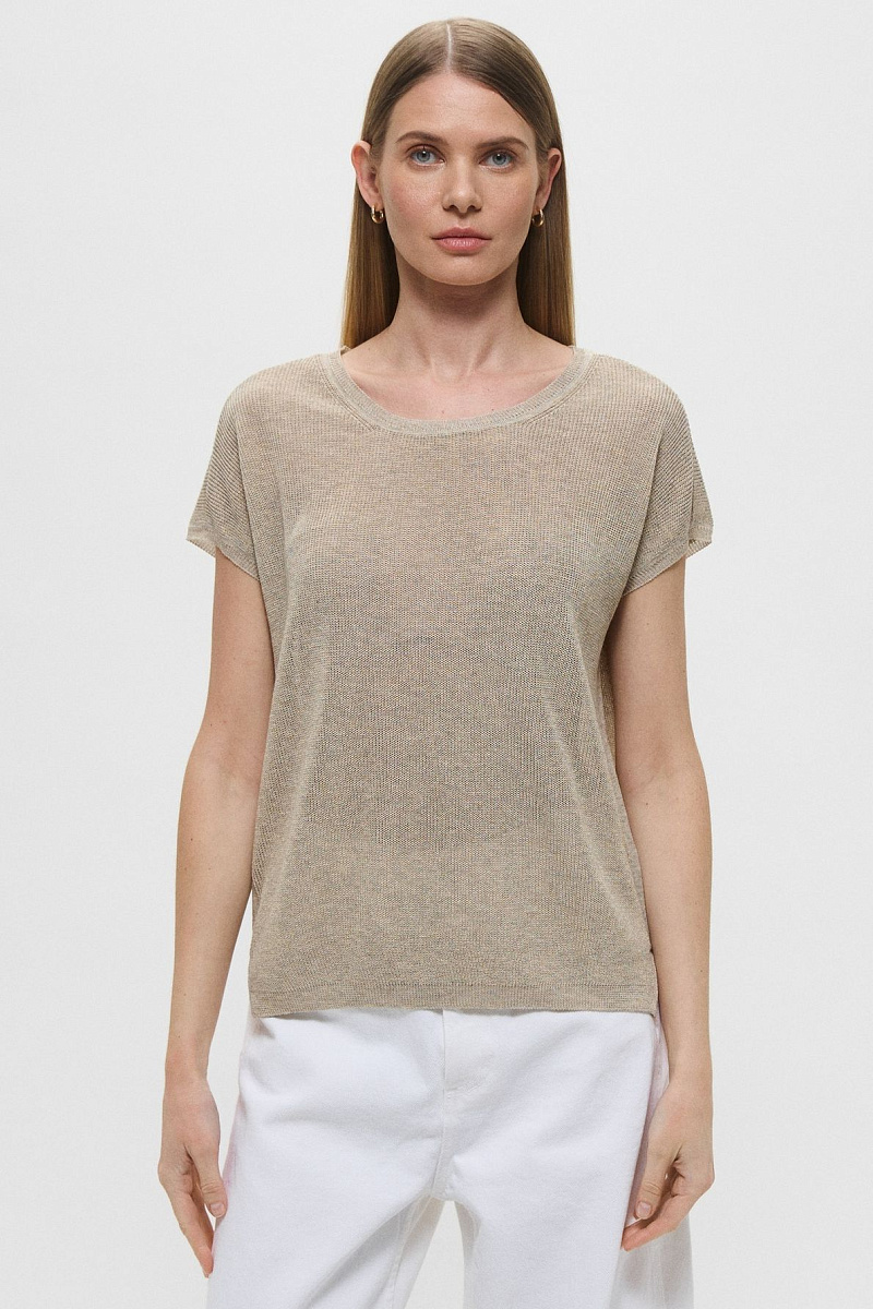 JAMILA - Джемпер с круглым вырезом и короткими рукавами