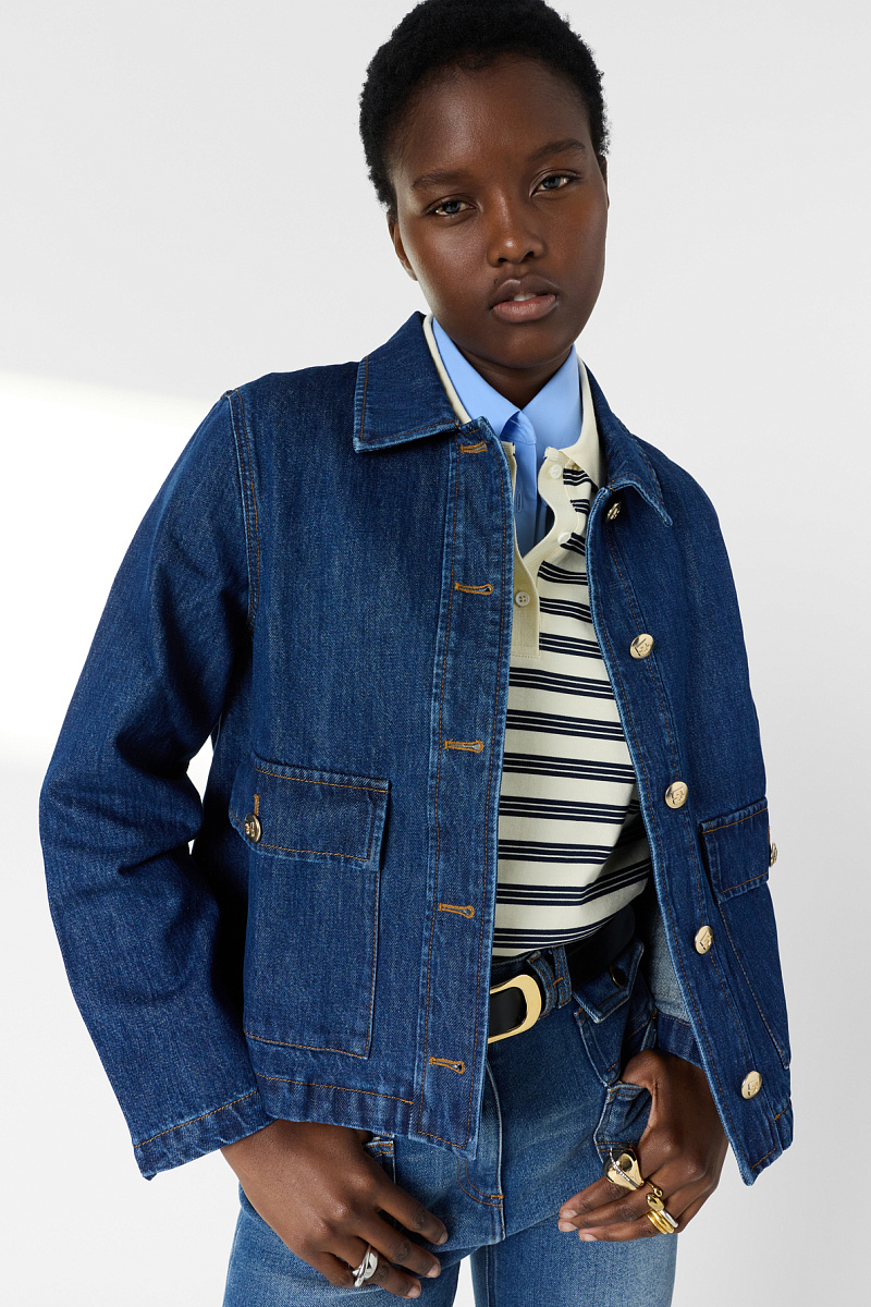 TAINA - Куртка из необработанного денима с золотистыми пуговицами