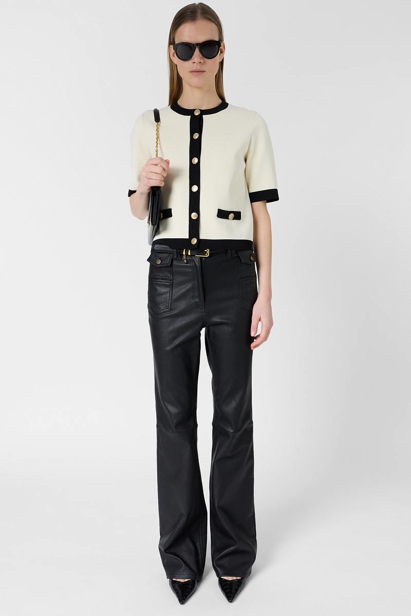 LAILA - Черно-белый вязаный жилет в ретро стиле