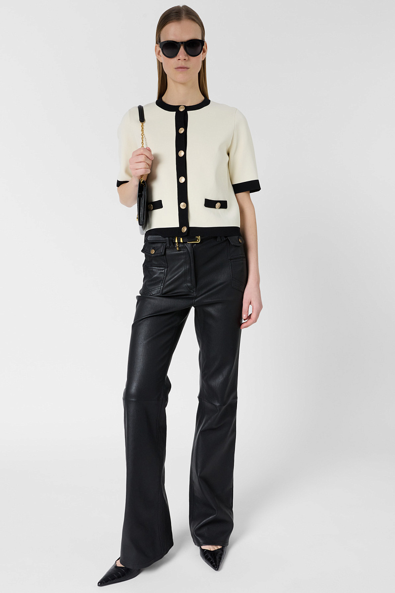 LAILA - Черно-белый вязаный кардиган в ретростиле