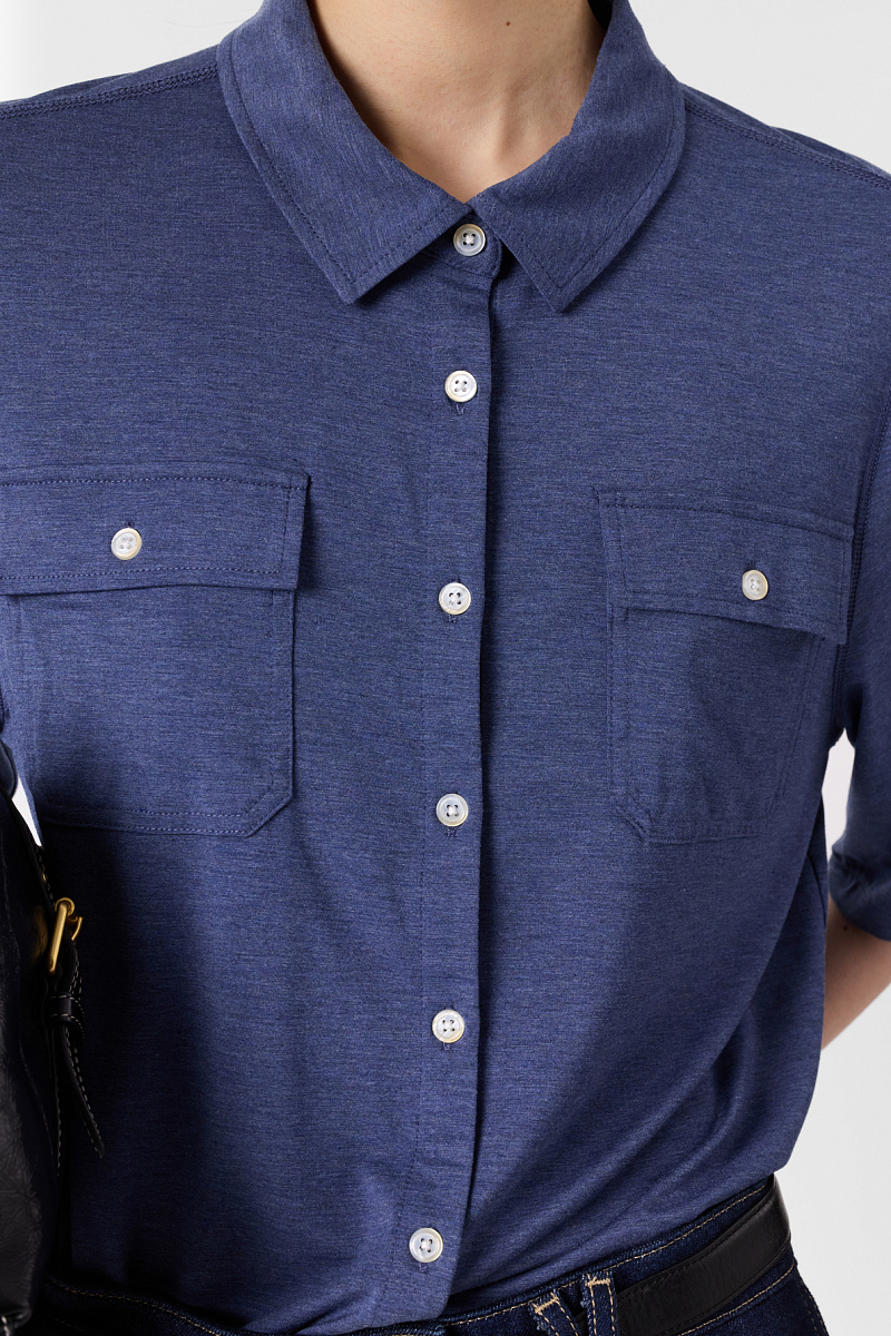 MYLA - Синяя рубашка-поло на пуговицах