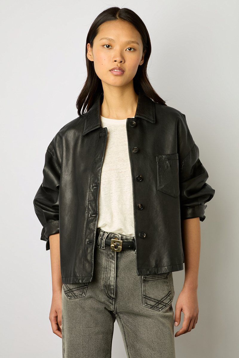 NICOLE - Верхняя рубашка из кожи с эффектом винтаж