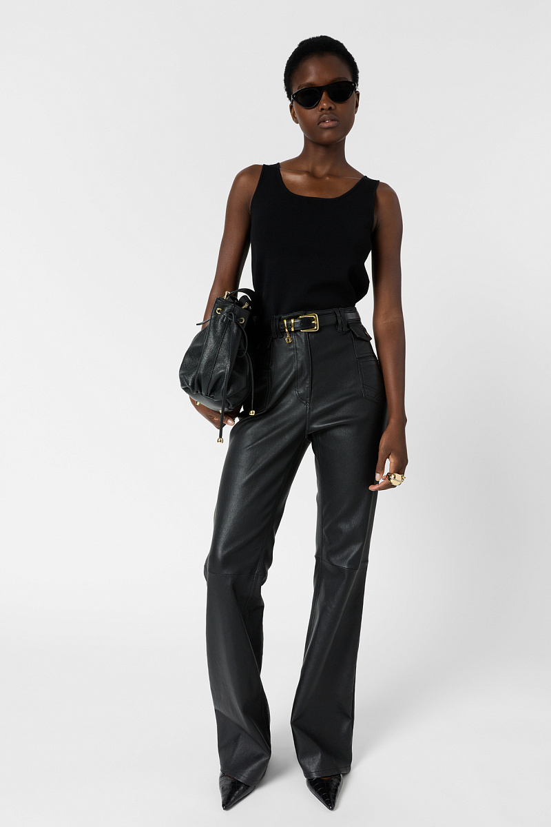 LUCINA - Черный базовый топ из микрофибры