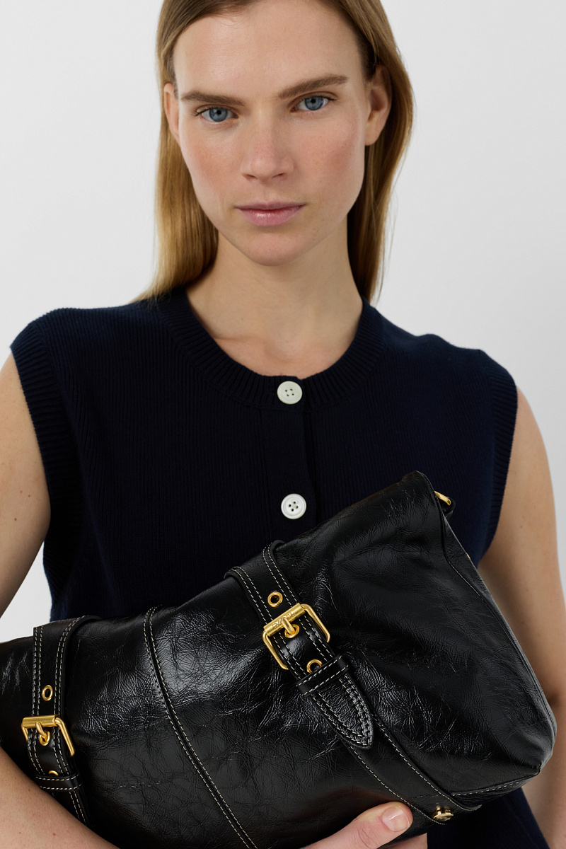 LOUVE - Синий жилет из хлопка без рукавов