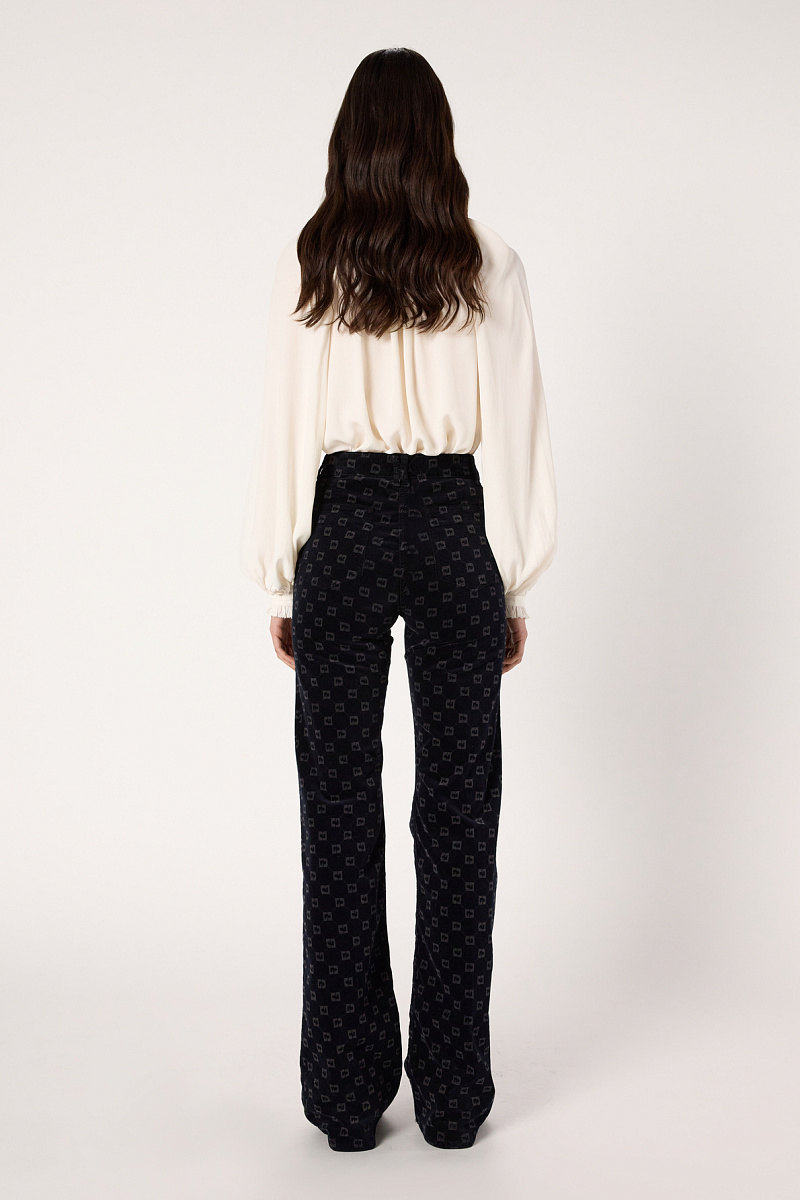 ANNA - Брюки из бархата с монограммой ANNA - Брюки из бархата с монограммой