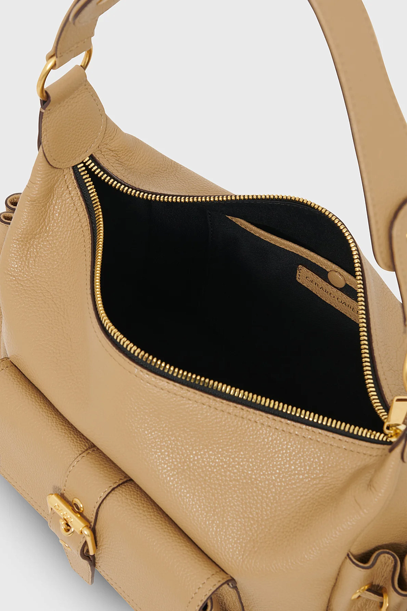 LE EMA - Кожаная сумка-хобо с карманами