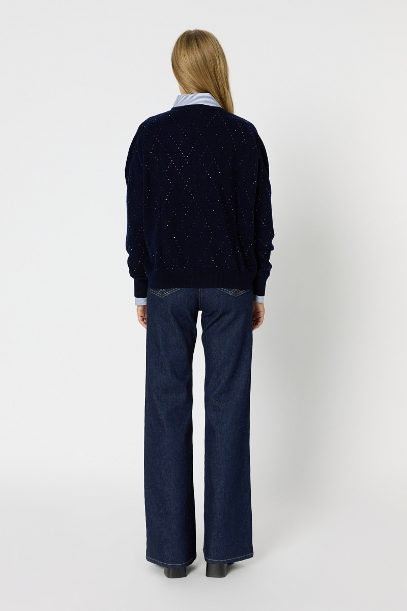 EDWIGE - Шерстяной свитер с V-образным вырезом и стразами
