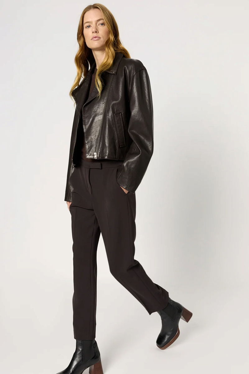 CORA - Костюмные брюки прямого кроя с эластичным поясом