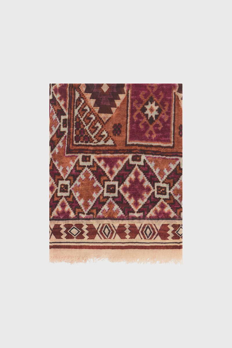 RAISSA - Шарф из 100% шерсти с орнаментальным этническим узором