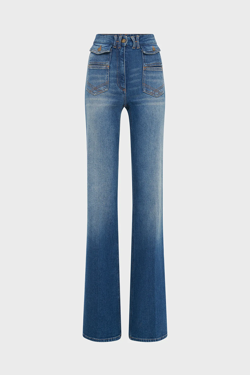 ANNA - Голубые расклешенные джинсы