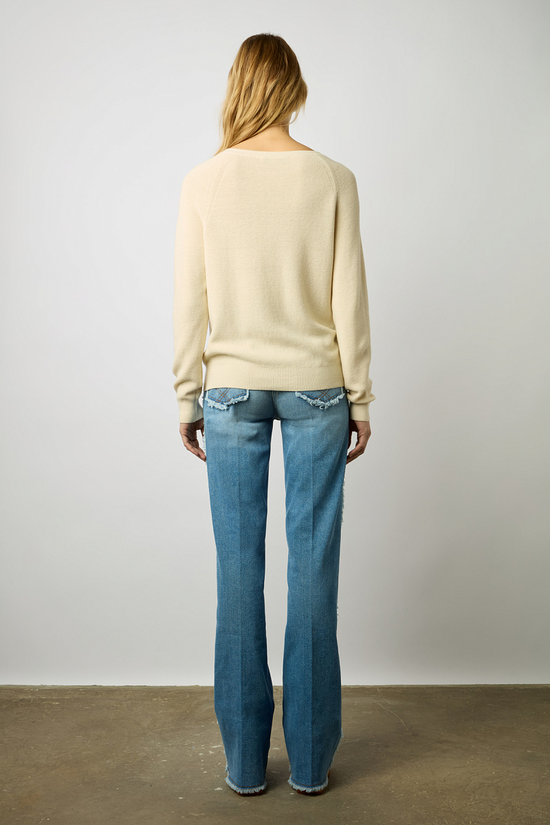 LORIE - Пуловер с V-образным вырезом из шерсти и хлопка