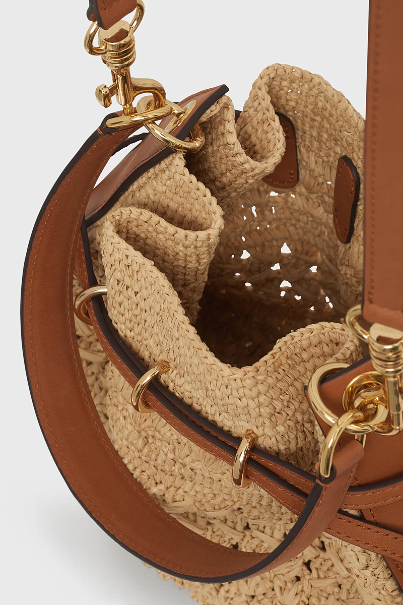 LE MINI ROMY - Мини-сумка из рафии и кожи