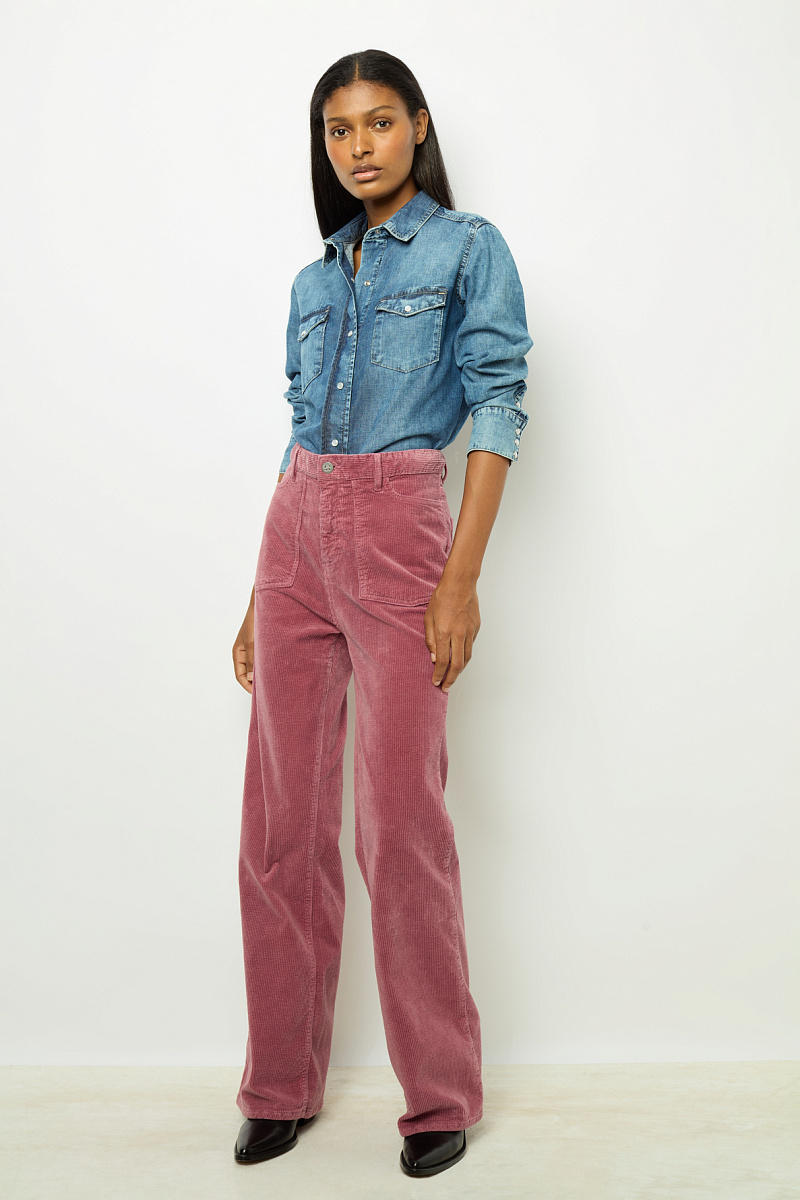 NAZIA - Брюки расклешенного кроя из тонкого вельвета