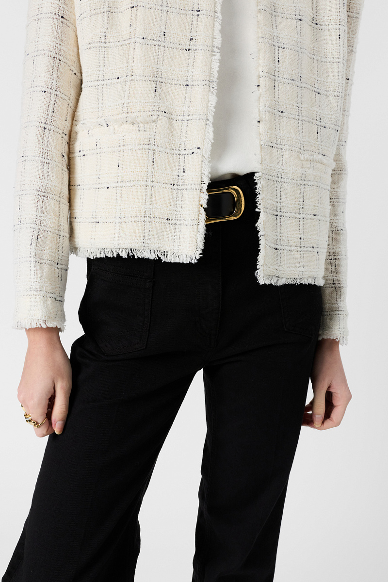 TAISSA - Твидовый жакет с бахромой в оттенке экрю