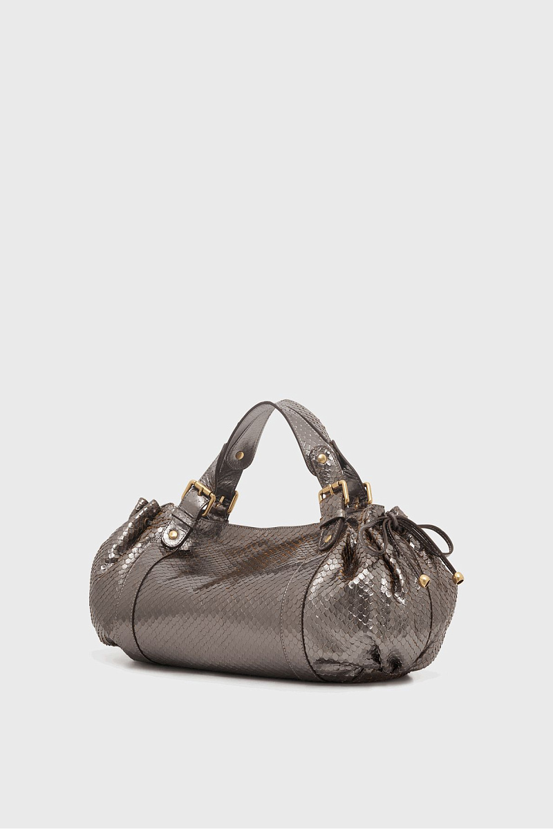 24H - Сумка из металлизированной кожи с эффектом питона