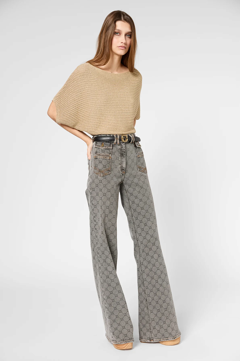 ANNA - Джинсы-клеш с монограммой