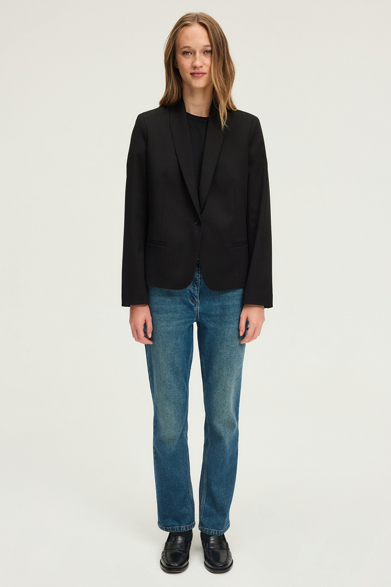 NAJIA - Костюмный жакет в тонкую полоску с люрексом