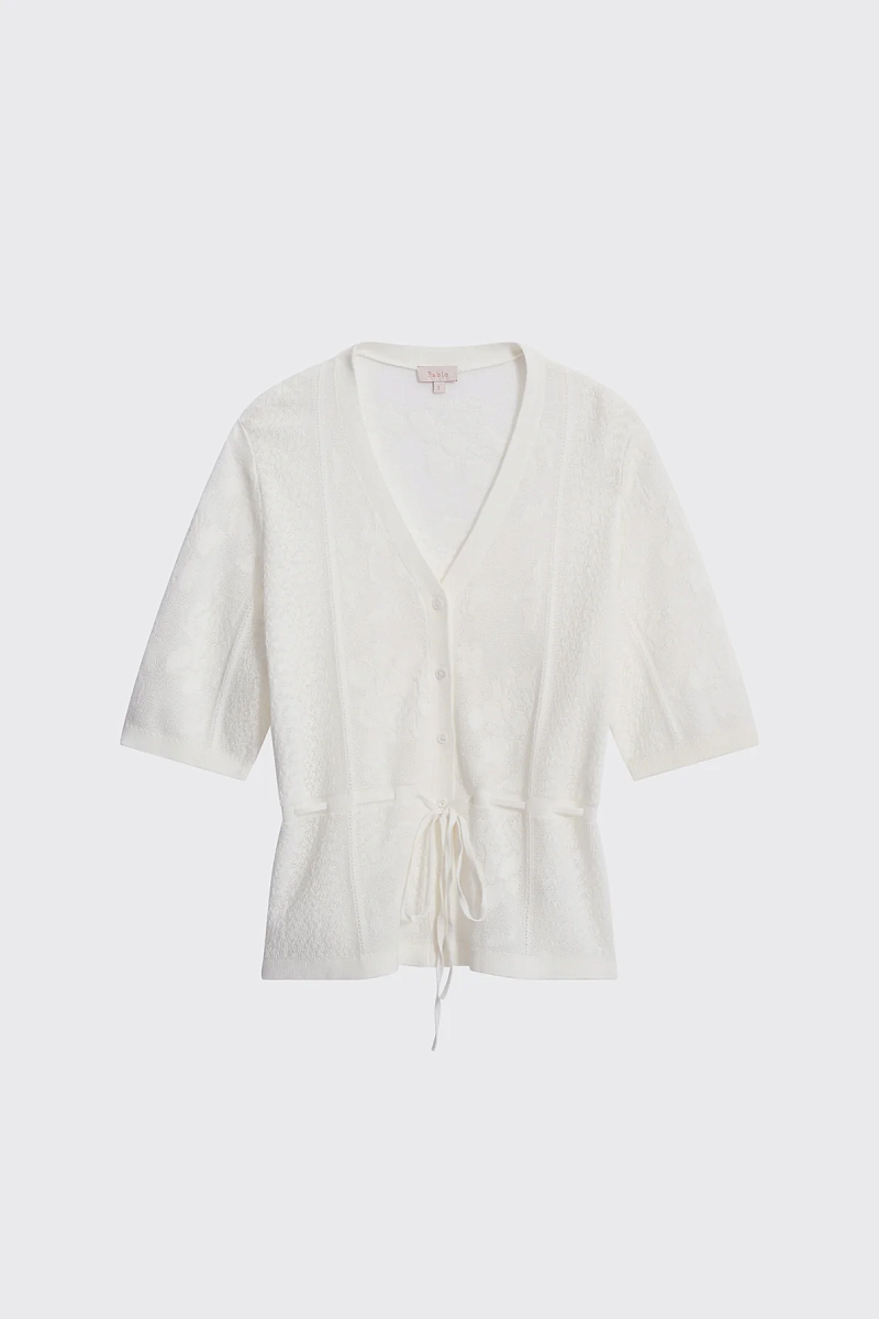 LINE - Кардиган жаккардовой вязки в оттенке экрю