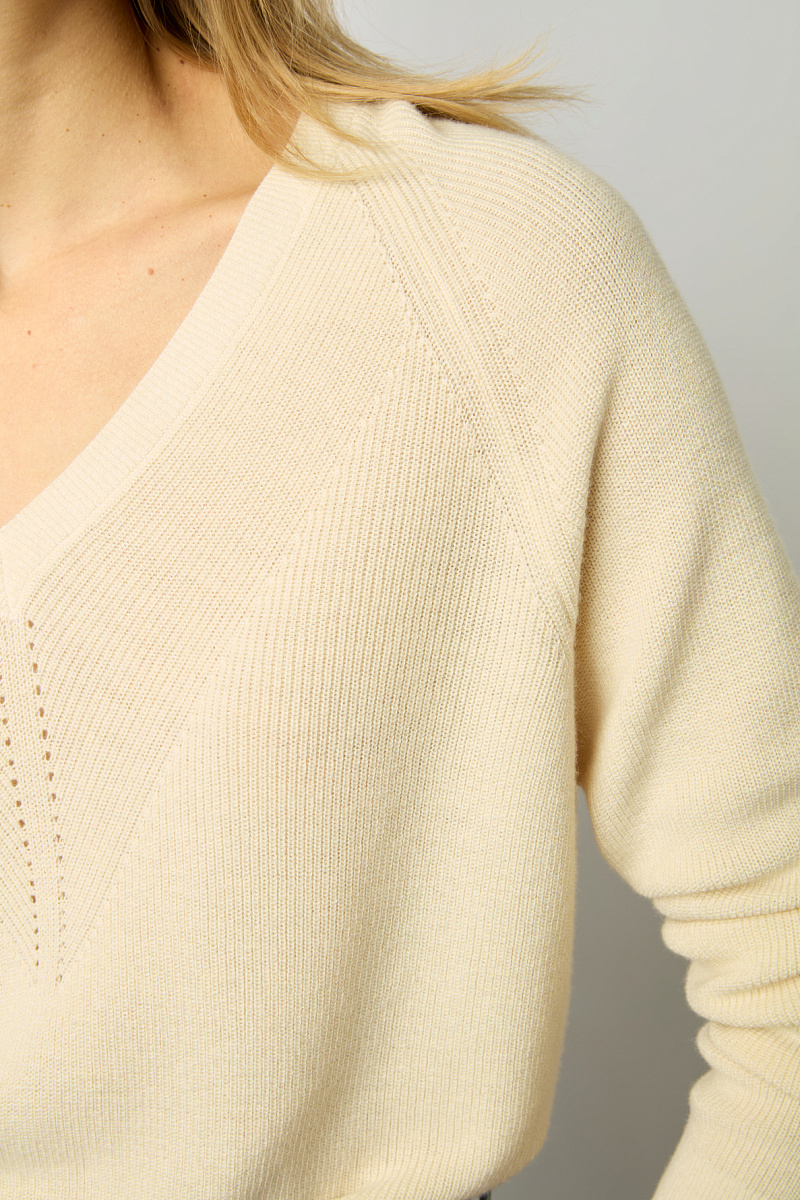 LORIE - Пуловер с V-образным вырезом из шерсти и хлопка