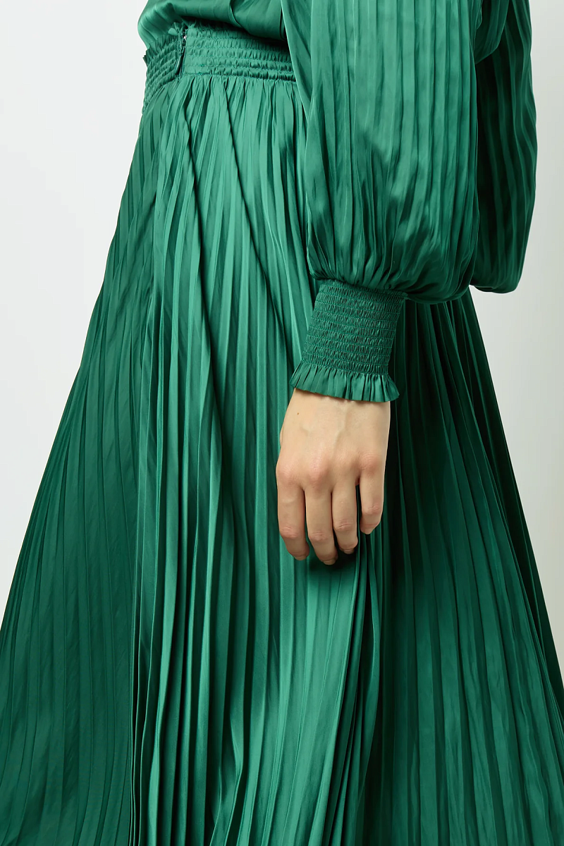CARRY - Плиссированная юбка-макси из сатина