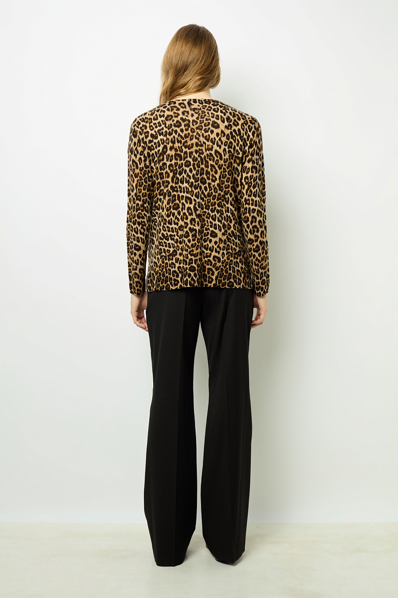 JINENE - Пуловер с леопардовым принтом из шерсти