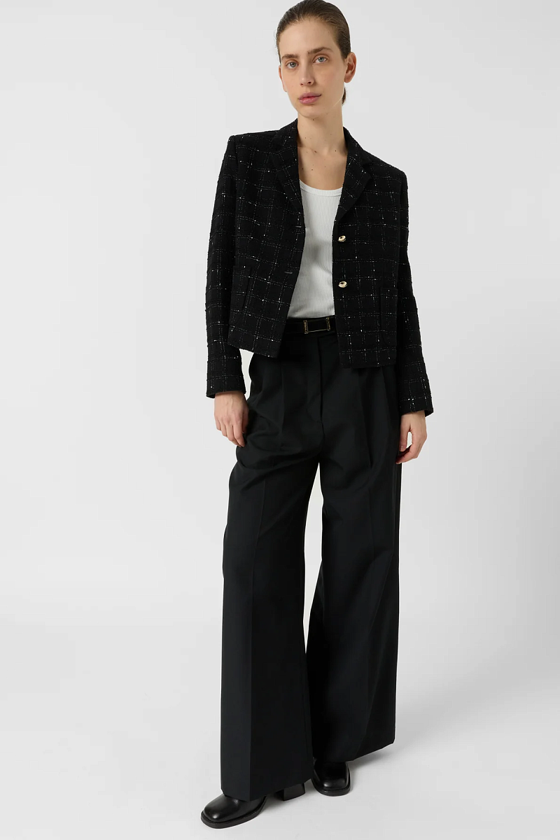 TIANA - Черный жакет из твида в клетку