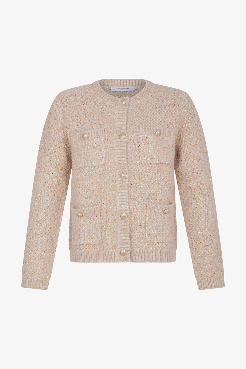 JANELLY - Теплый кардиган с пайетками