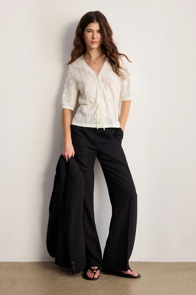 LINE - Кардиган жаккардовой вязки в оттенке экрю