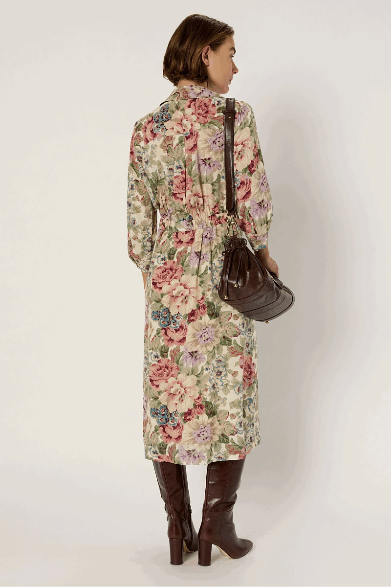 LIAN - Длинное платье-рубашка с цветочным принтом LIAN - Длинное платье-рубашка с цветочным принтом