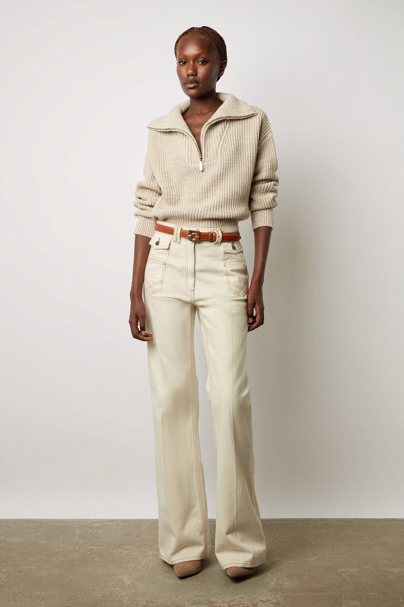 LORCA - Вязаный пуловер с воротником-стойкой на молнии