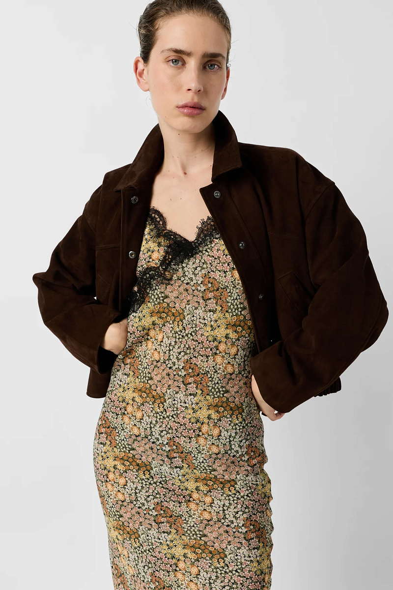 TAO - Коричневая куртка-бомбер из замши