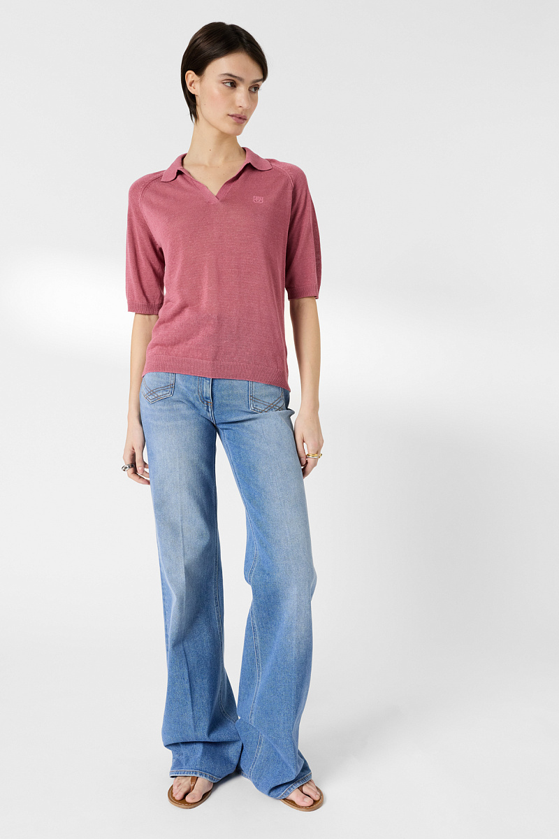 LOULA - Розовая рубашка-поло из трикотажа