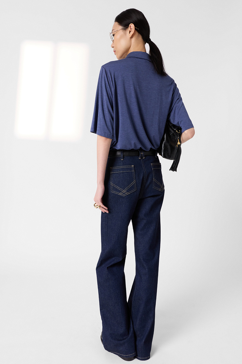 MYLA - Синяя рубашка-поло на пуговицах