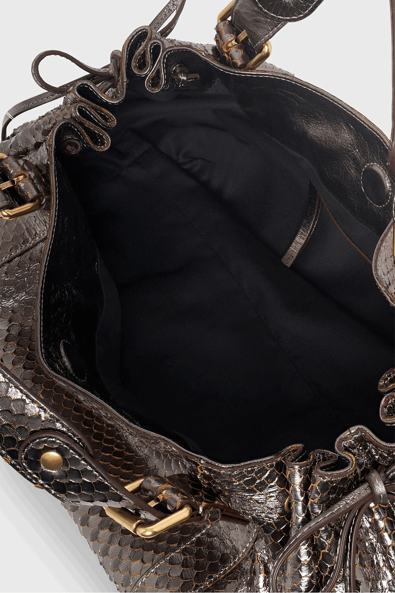 24H - Сумка из металлизированной кожи с эффектом питона