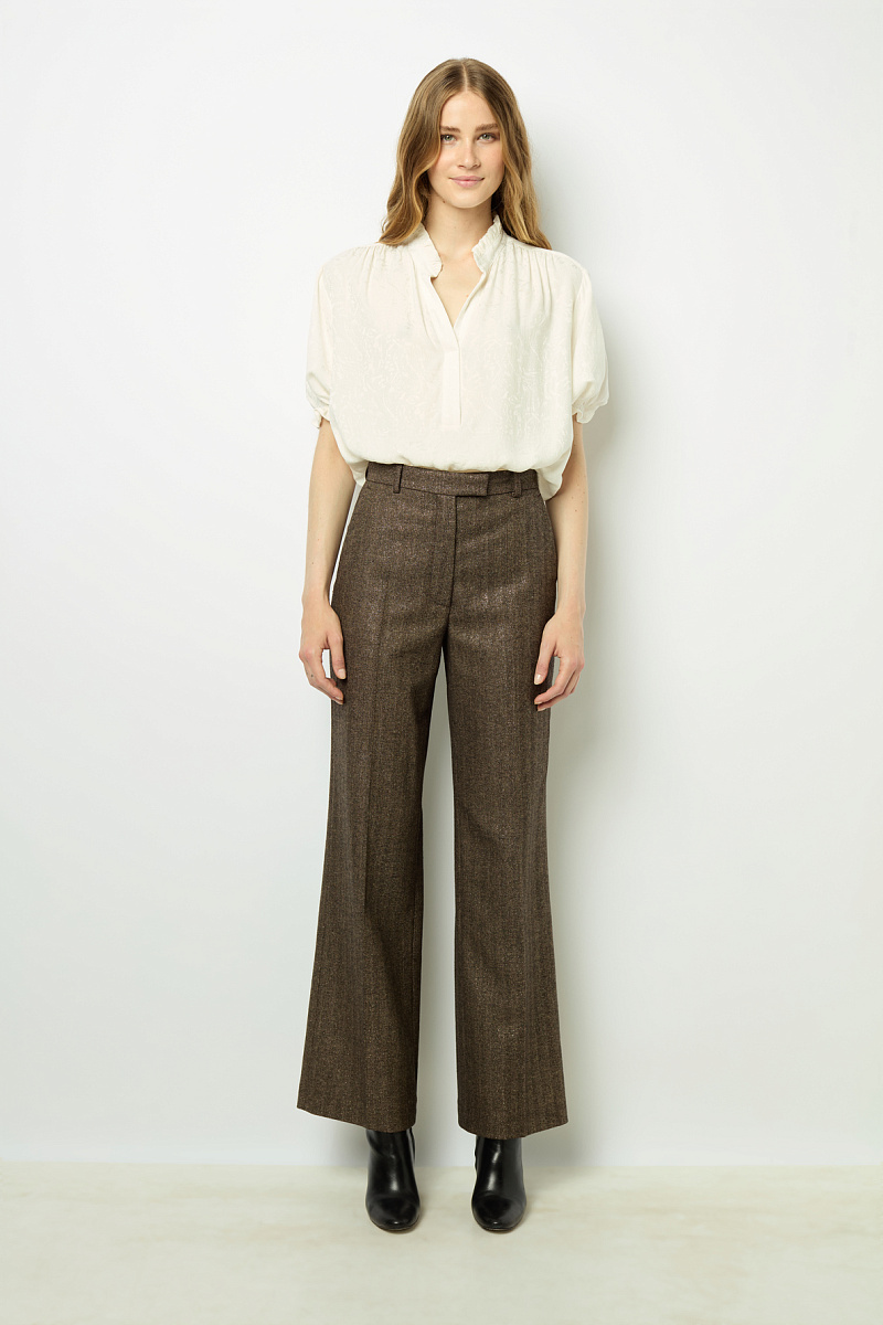 DALI - Брюки прямого кроя с принтом "елочка"