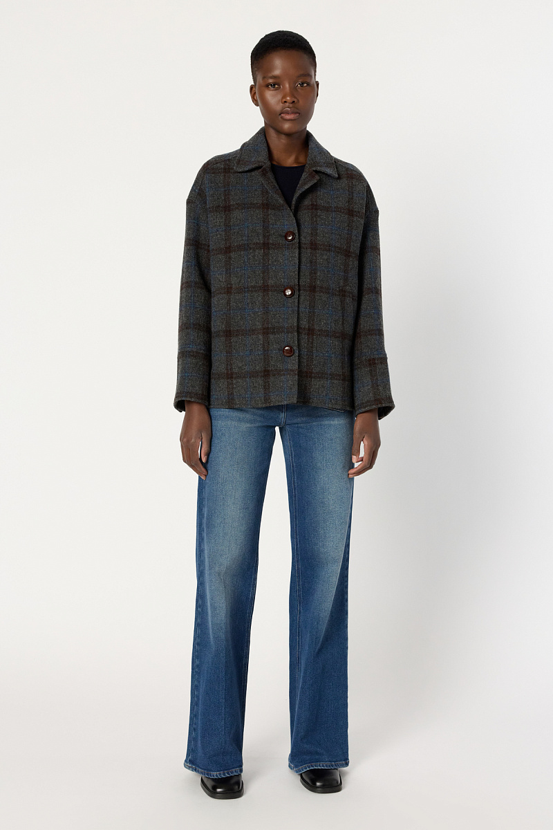 NELL - Полупальто из 100% шерсти в клетку