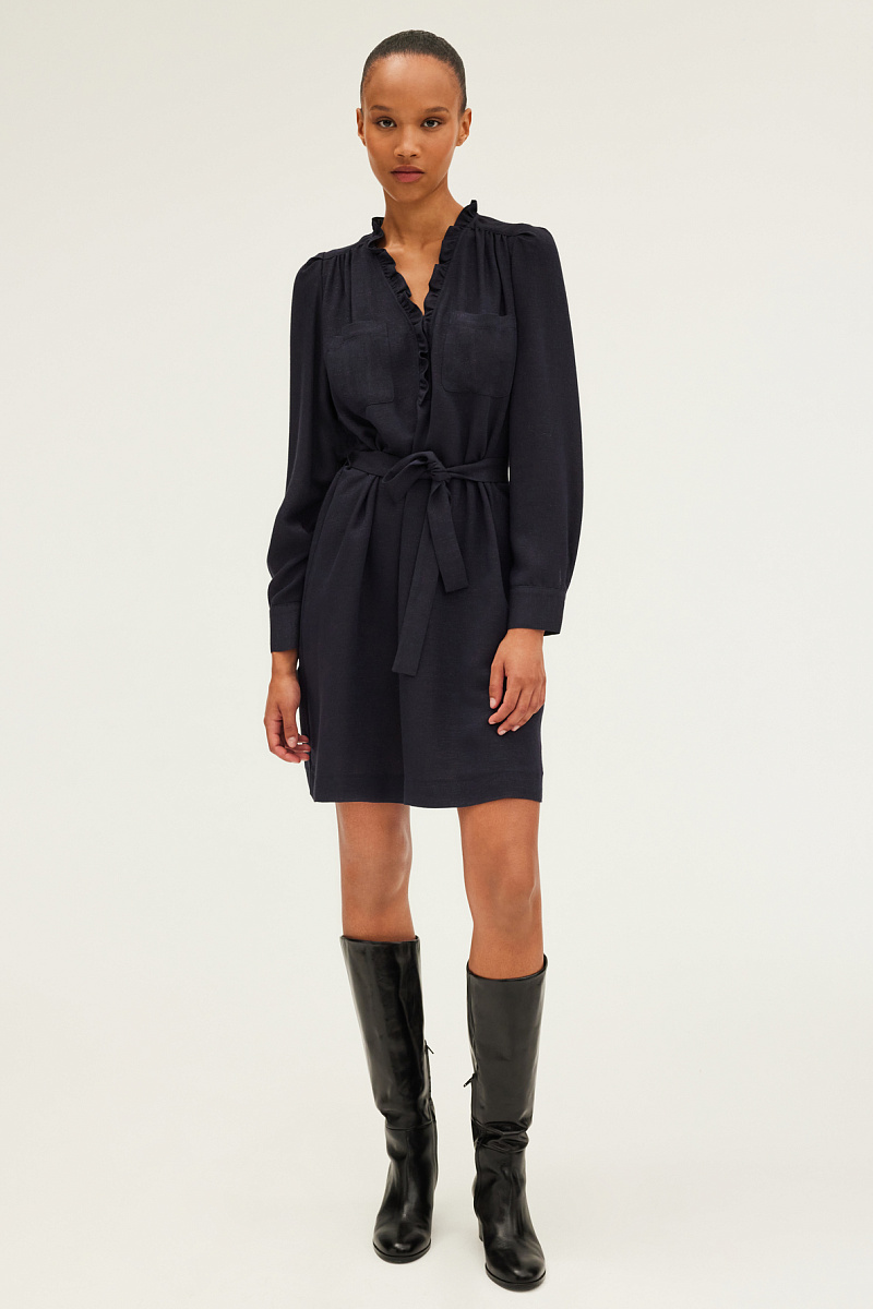 SONIA - Мини-платье с люрексом и оборками